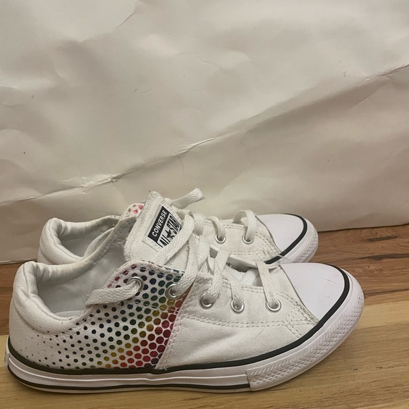 Converse All Star Girls White Multicolor Sneakers Size 3.5. - Picture 4 of 6